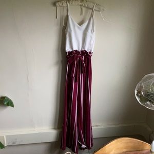 Blue Rain red and white jumpsuit XXS
